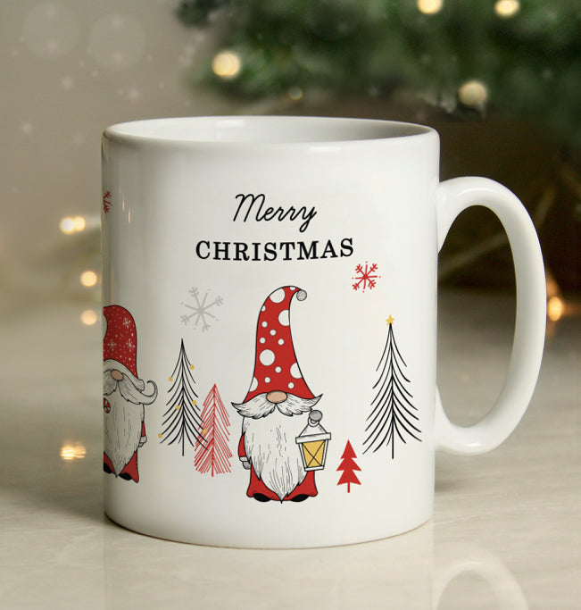 Personalised Christmas Gonk Pattern Mug