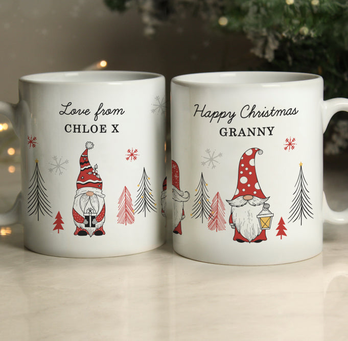 Personalised Christmas Gonk Pattern Mug