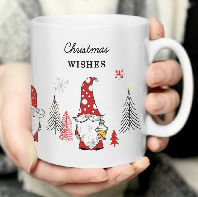 Personalised Christmas Gonk Pattern Mug