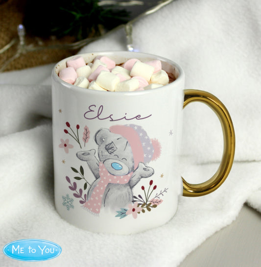 Personalised Me to You Cosy Winter Gold Handled Mug