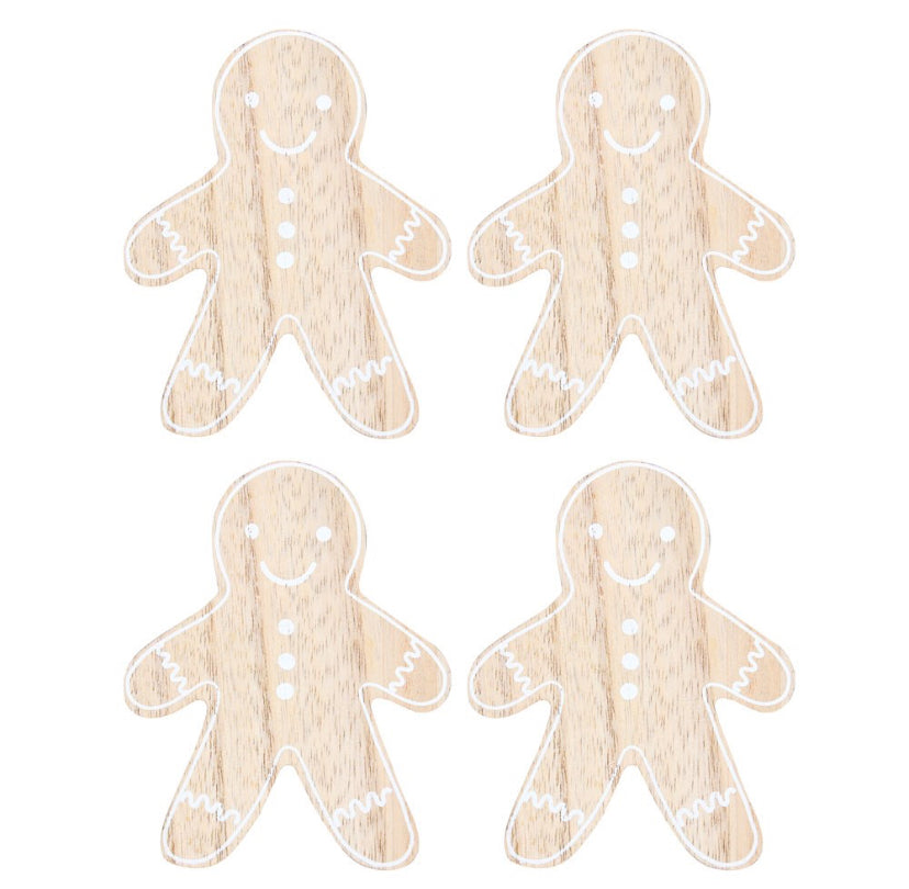 Gingerbread Man Coaster Set