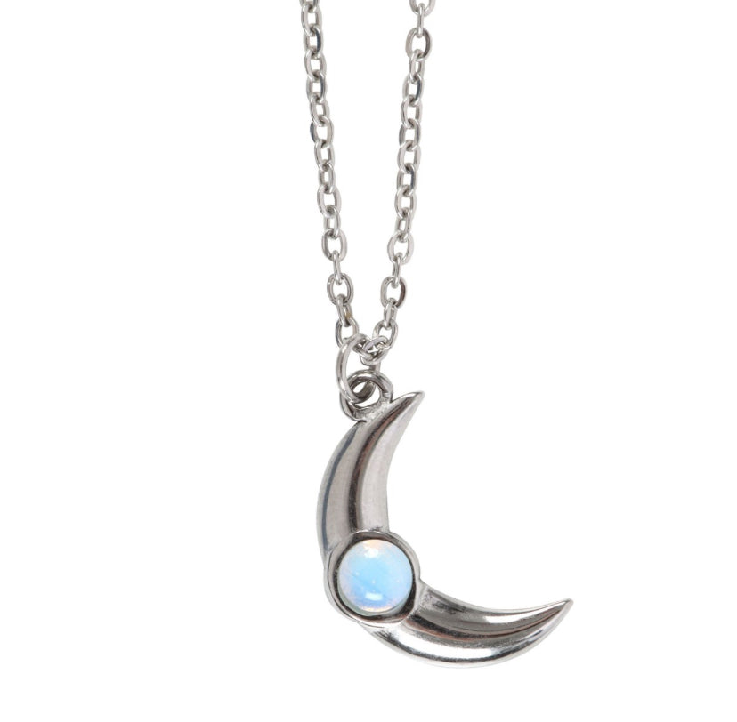 Opalite Crescent Moon Necklace Card