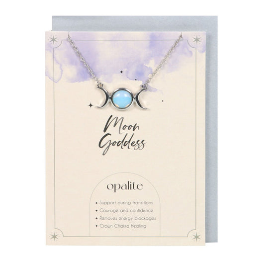 Opalite Triple Moon Necklace Card