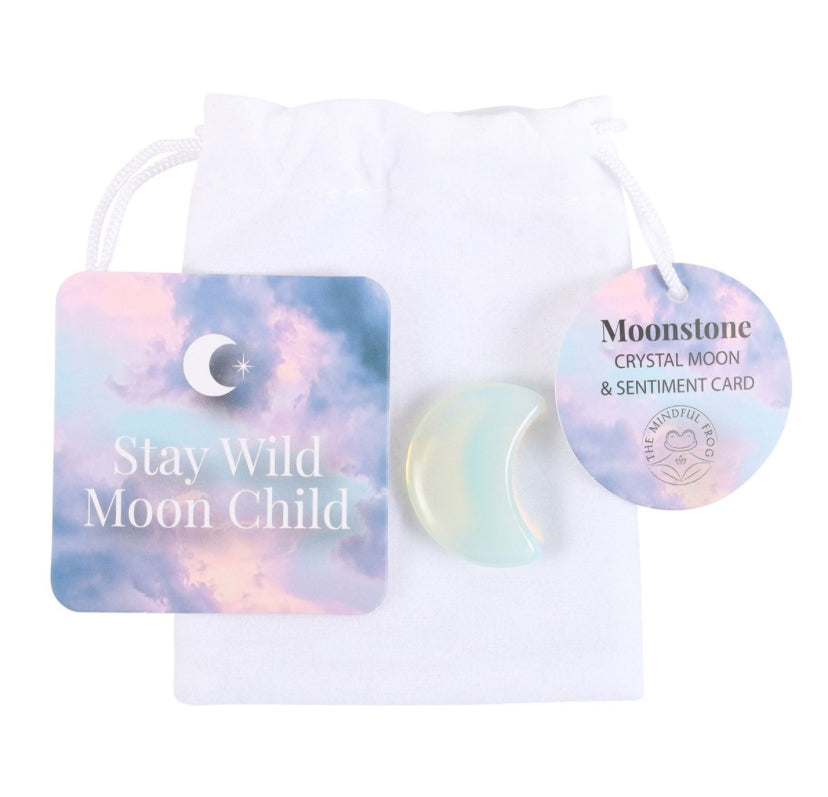 Stay Wild Opalite Crystal Moon in a Bag