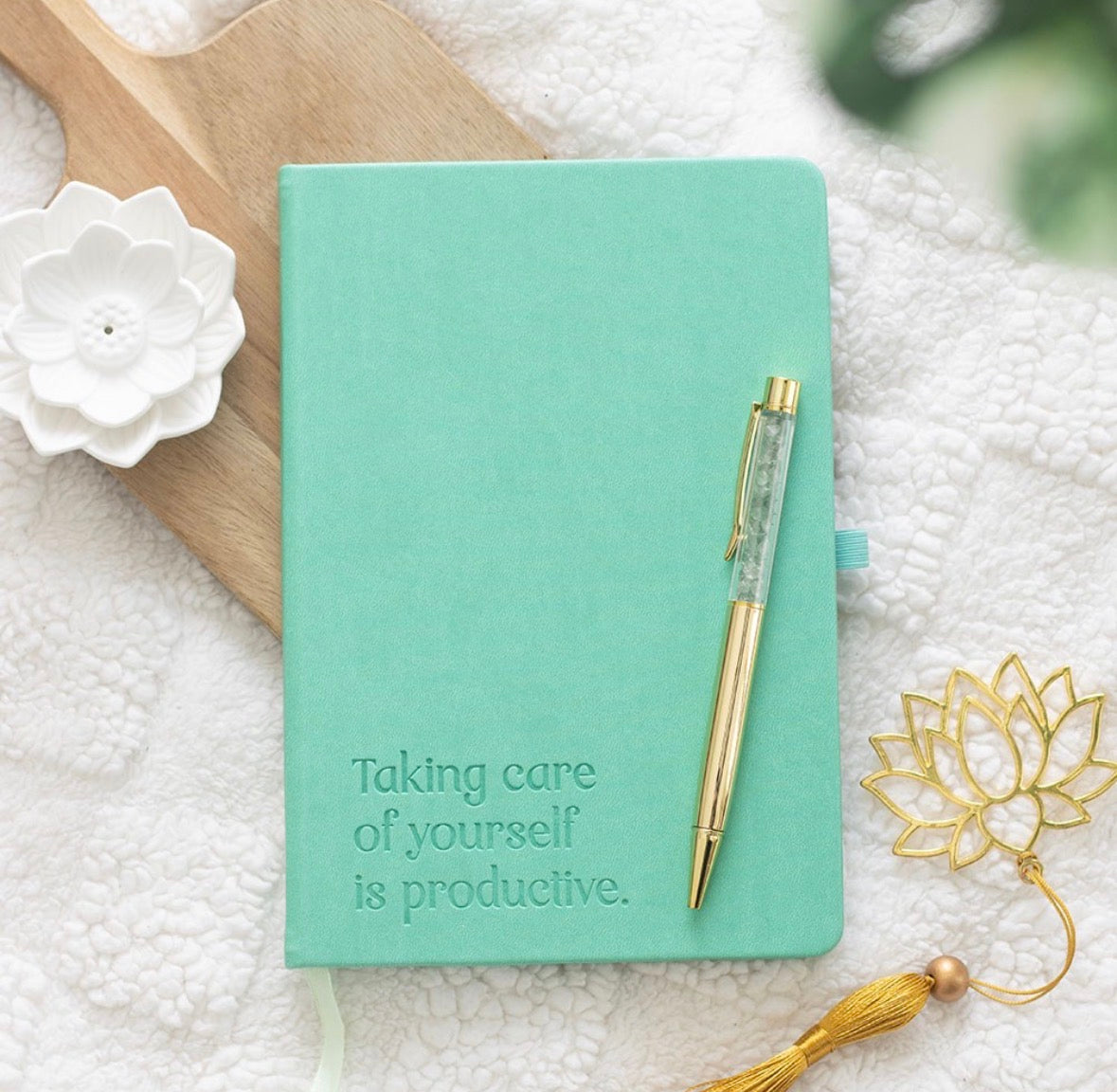 A5 Wellness Journal with Aventurine Pen