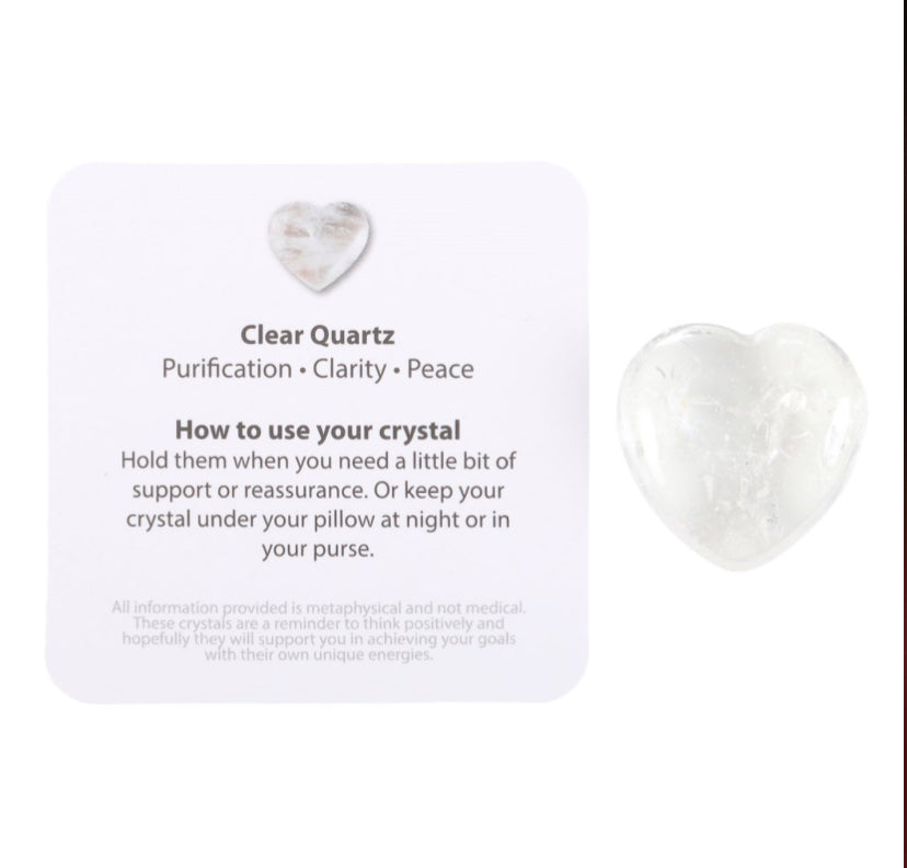 You Rock Clear Quartz Crystal Heart in a Bag