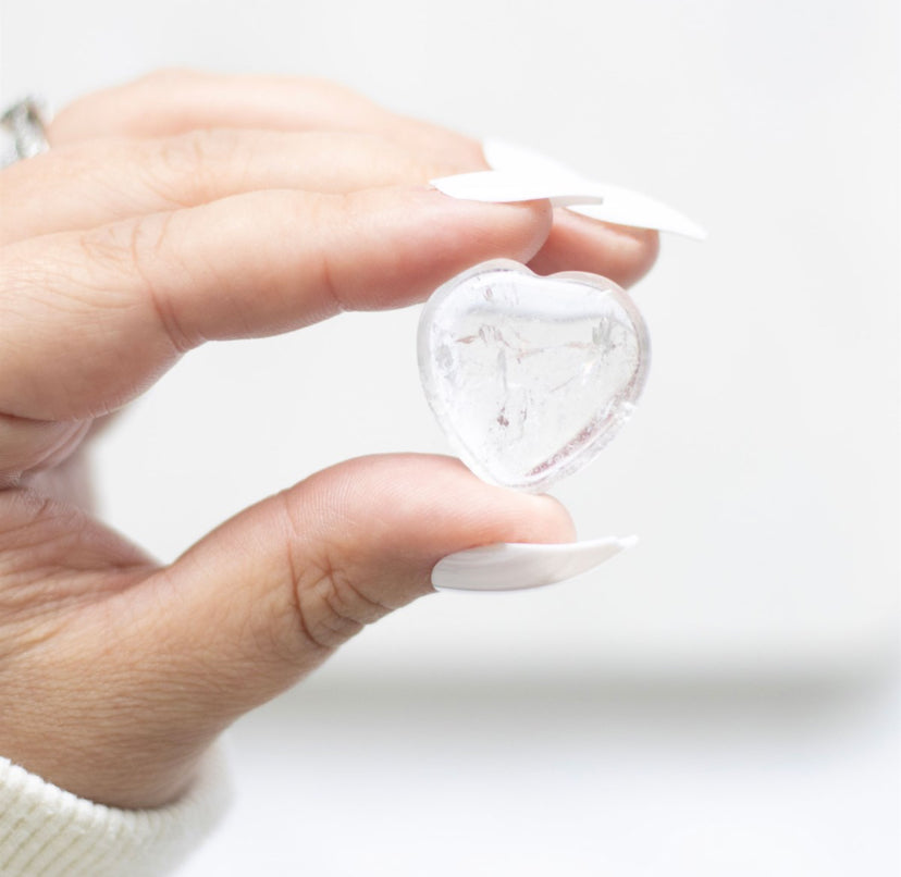 You Rock Clear Quartz Crystal Heart in a Bag