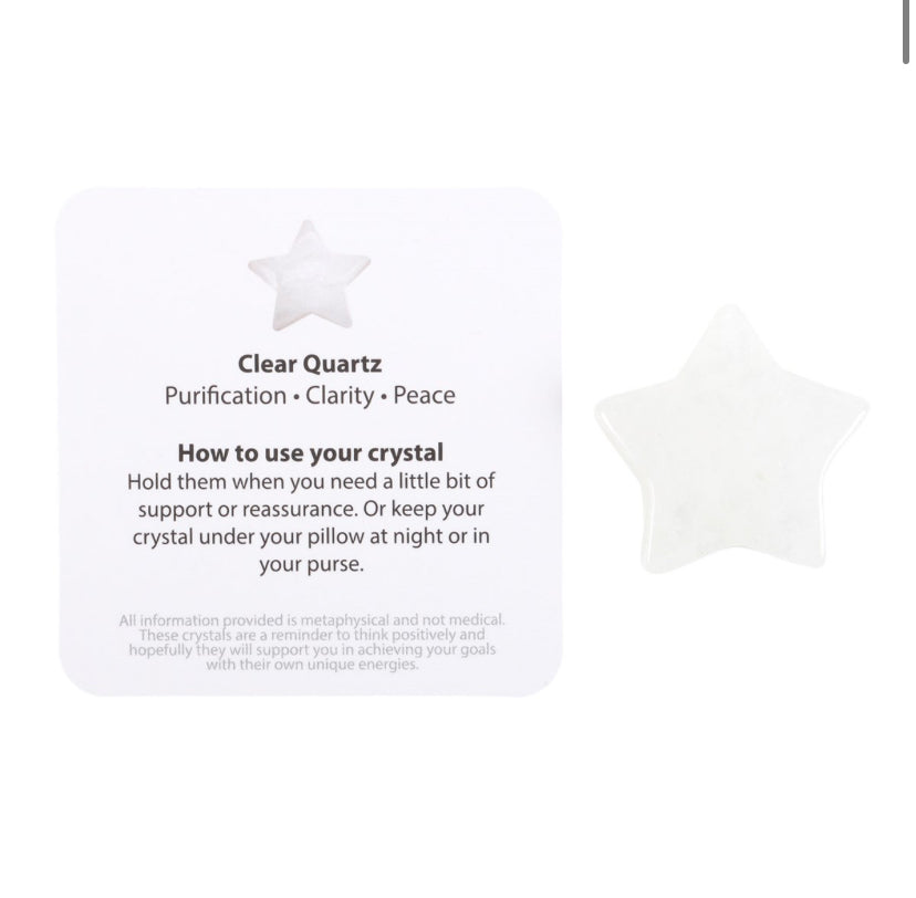 You're a Star Lucky Clear Quartz Crystal Star in a Bag