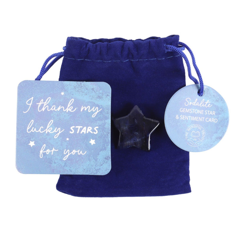 Lucky Stars Lucky Sodalite Crystal Star in a Bag