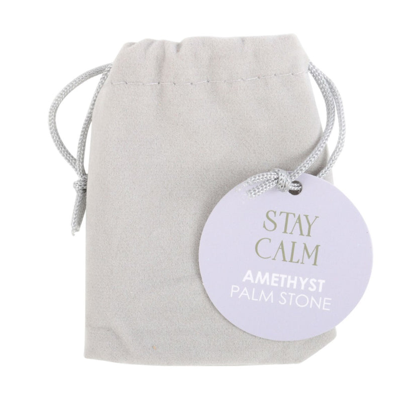 Stay Calm Amethyst Crystal Palm Stone