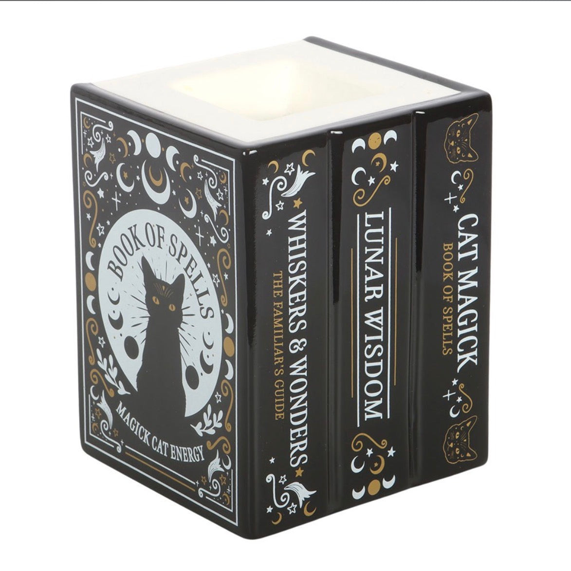 Black Cat Book of Spells Oil Burner and Wax Warmer