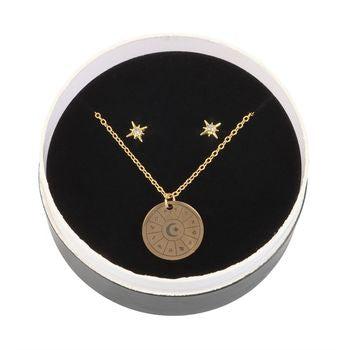 Astrology Wheel Earring and Necklace Set