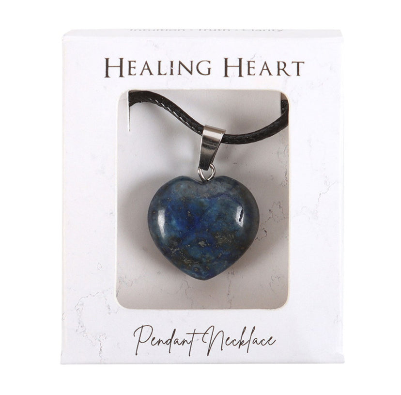 Lapis Lazuli Healing Crystal Heart Necklace