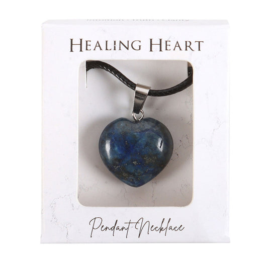 Lapis Lazuli Healing Crystal Heart Necklace