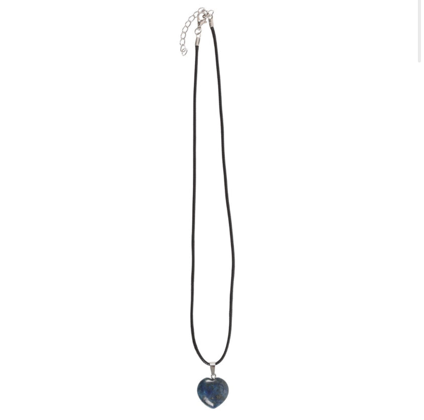 Lapis Lazuli Healing Crystal Heart Necklace