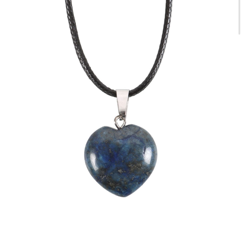 Lapis Lazuli Healing Crystal Heart Necklace