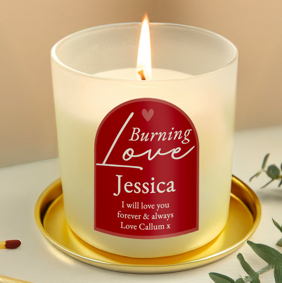 Personalised Burning Love Candle Jar