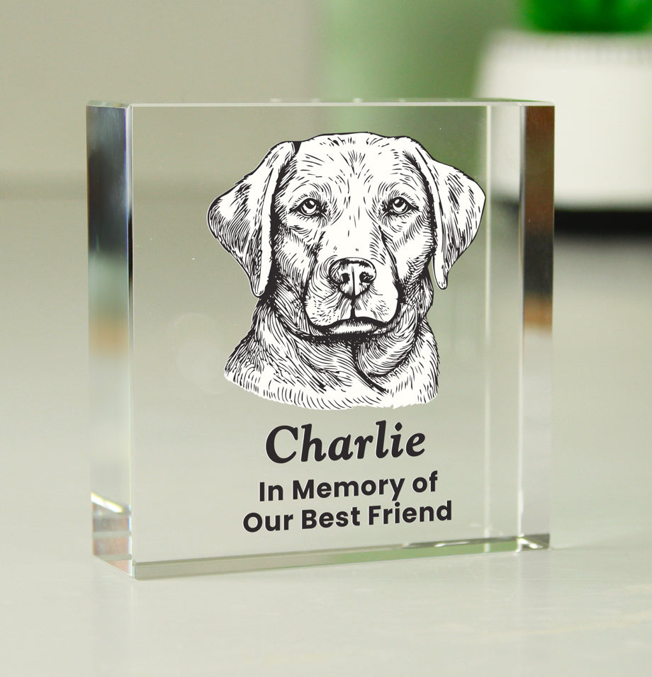 Personalised Dog Breed Small Crystal Ornament