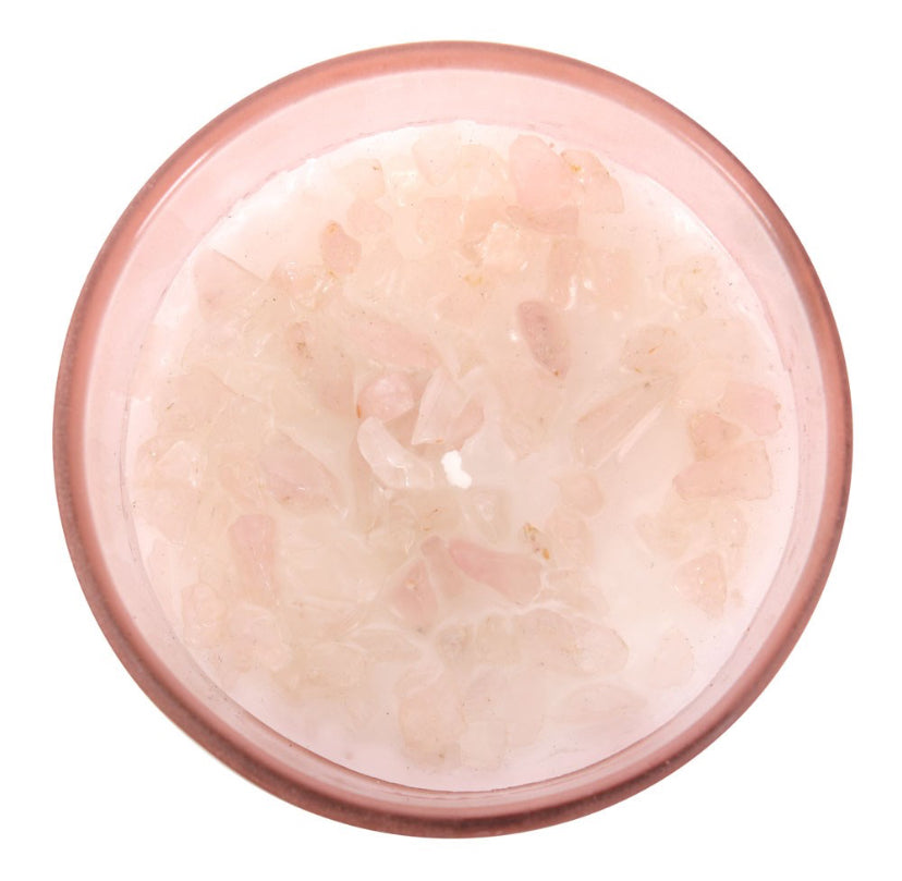 Gratitude Wild Rose Crystal Chip Candle