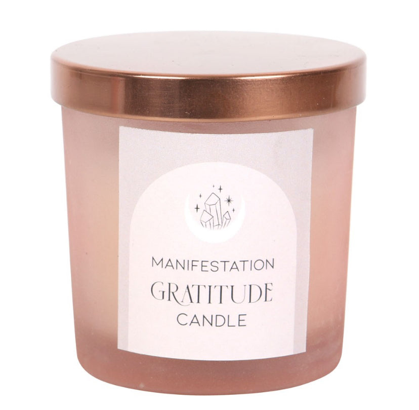 Gratitude Wild Rose Crystal Chip Candle