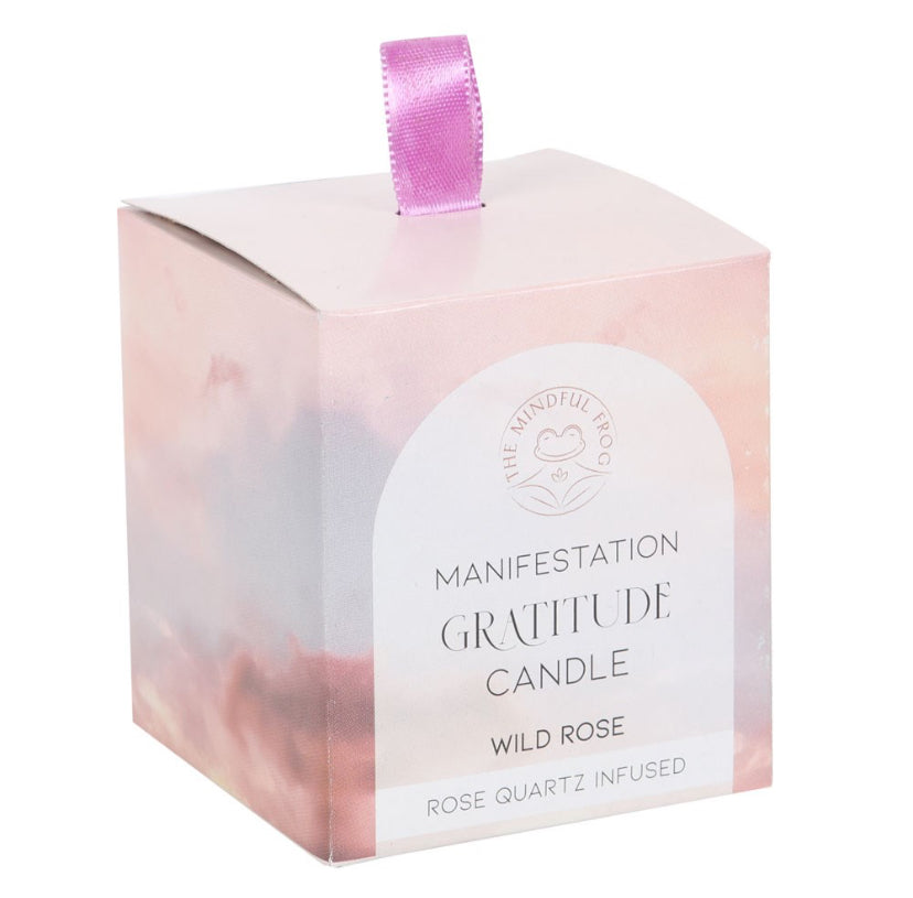 Gratitude Wild Rose Crystal Chip Candle