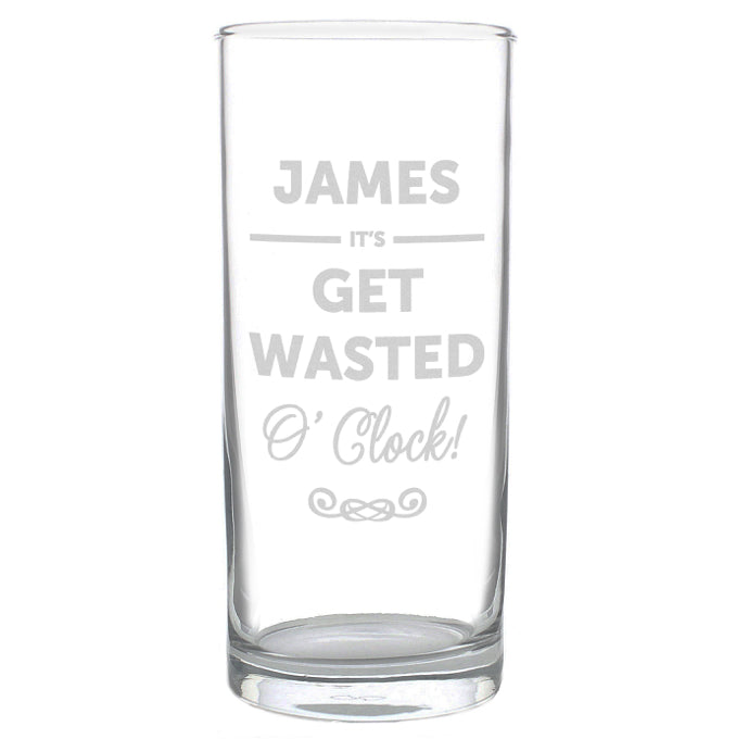 Personalised Its...O'Clock Hi Ball Bubble Glass