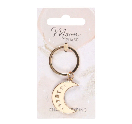 Moon Phase Crescent Enamel Keyring