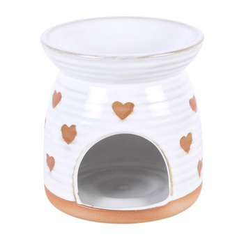 Beige Heart Print Oil Burner