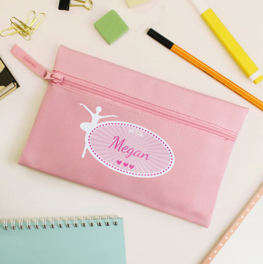 Personalised Ballerina Pink Pencil Case