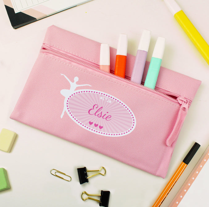 Personalised Ballerina Pink Pencil Case