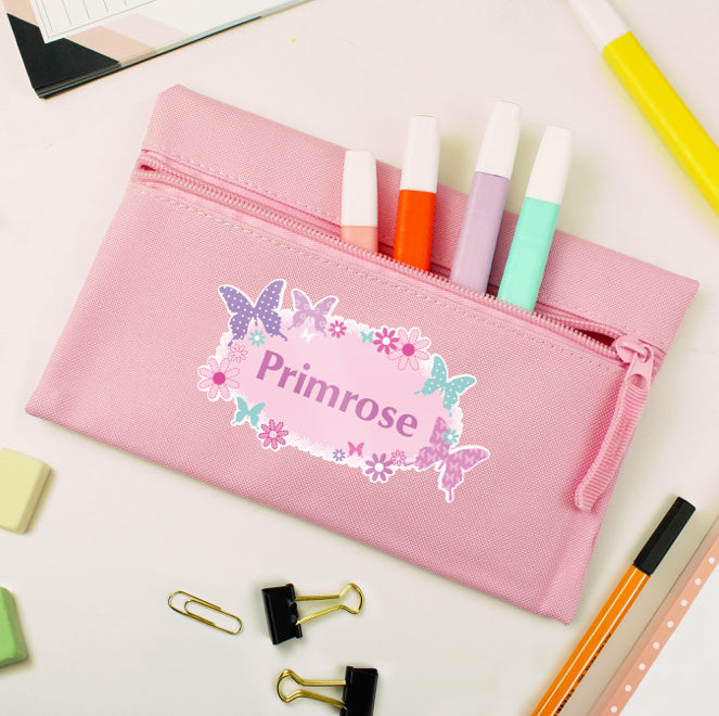 Personalised Butterfly Pencil Case