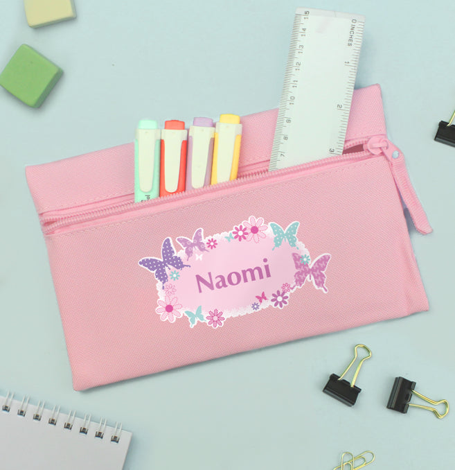 Personalised Butterfly Pencil Case