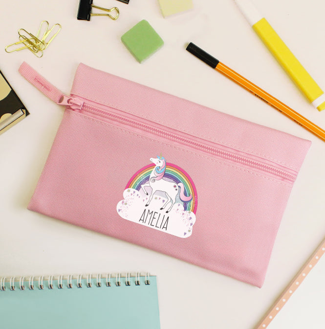 Personalised Unicorn Pink Pencil Case