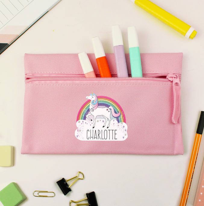 Personalised Unicorn Pink Pencil Case