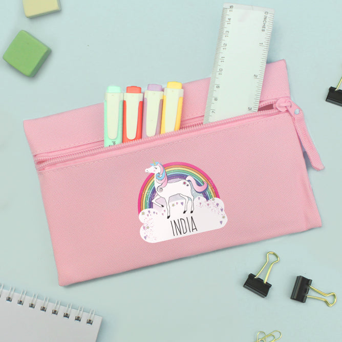 Personalised Unicorn Pink Pencil Case