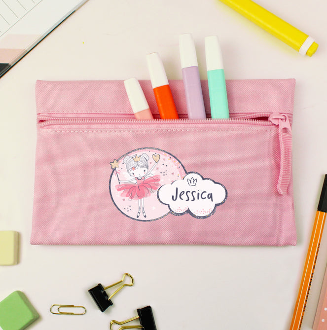 Personalised Fairy Princess Pink Pencil Case