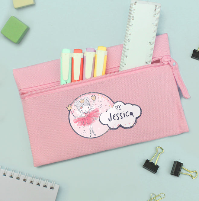 Personalised Fairy Princess Pink Pencil Case