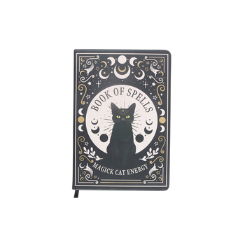 Black Cat Magick Book of Spells A5 Notebook with Pen
