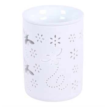 White Bee and Flower Cut Out Oil Burner and Wax Warmer