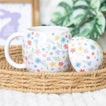 Spring Floral Print Egg Shaped Mug