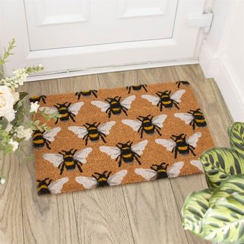 Natural Bee Print Doormat