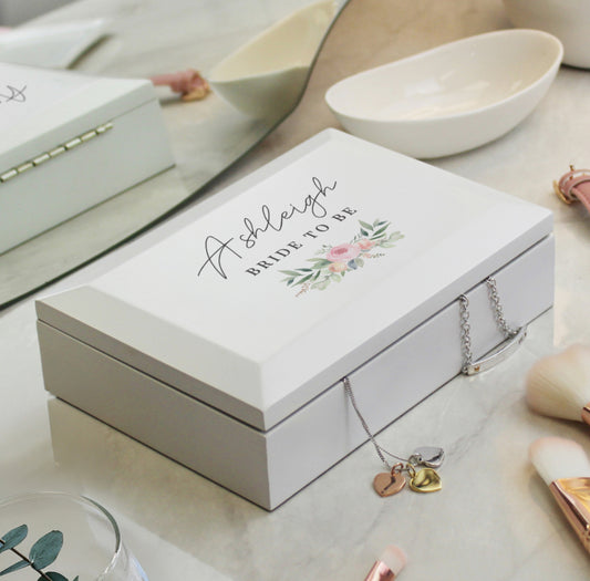 Personalised Wedding Wooden Jewellery Box