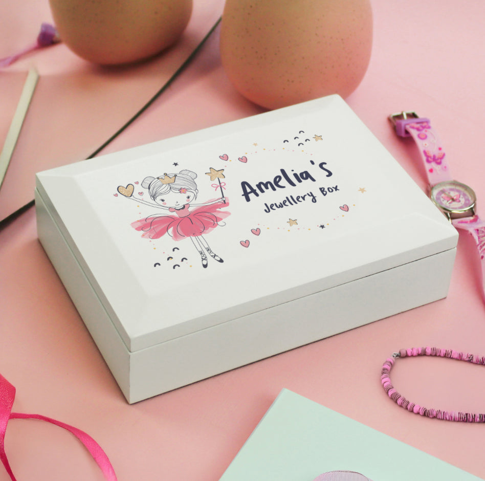 Personalised Princess Ballerina Wooden Jewellery Box