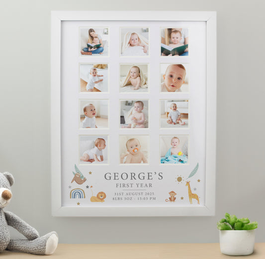 Personalised Animals White Multi Photo Frame