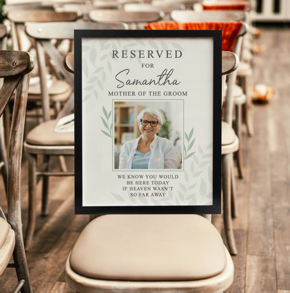 Personalised Reserved For Photo Upload Black Poster Frame