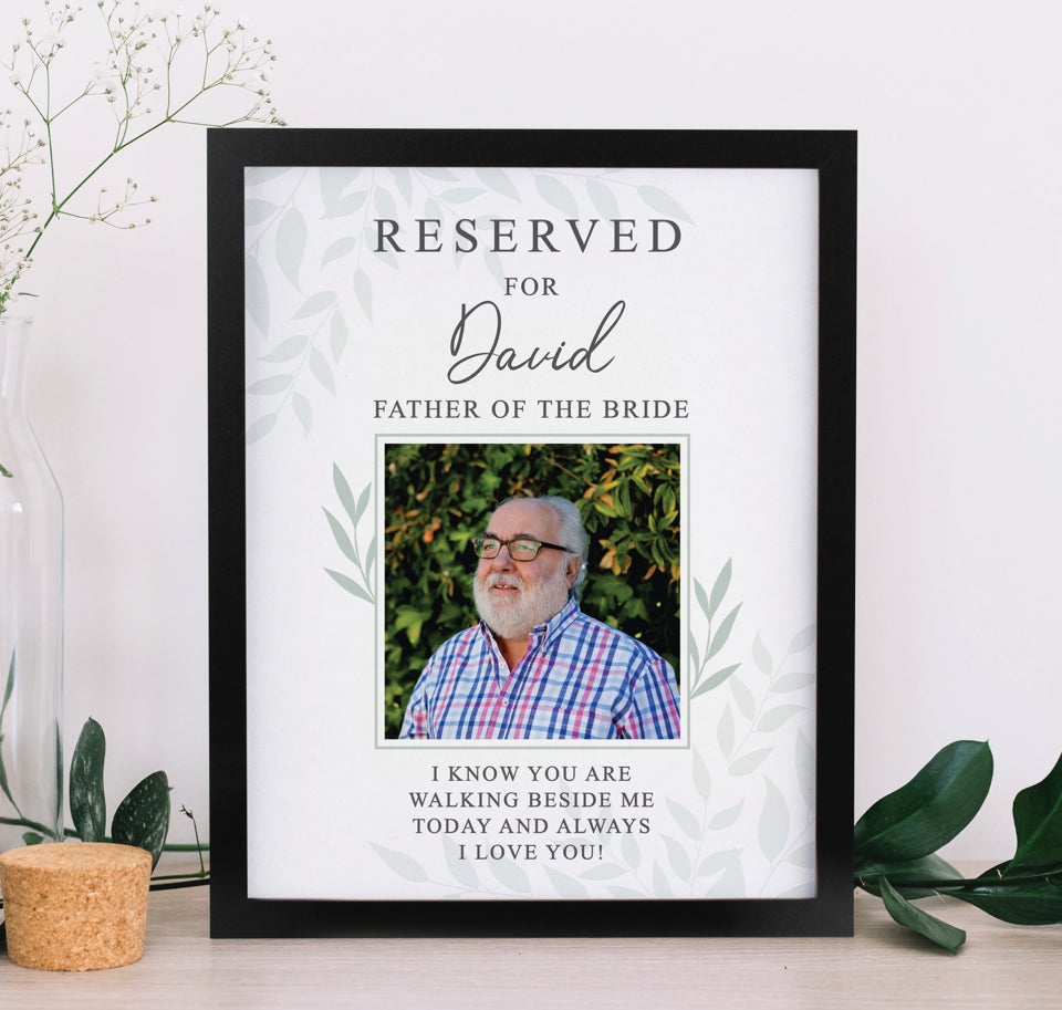 Personalised Reserved For Photo Upload Black Poster Frame