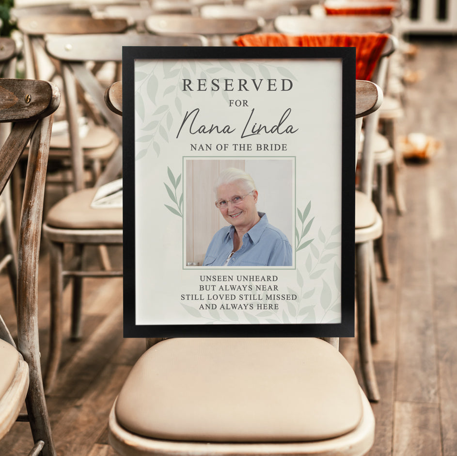 Personalised Reserved For Photo Upload Black Poster Frame