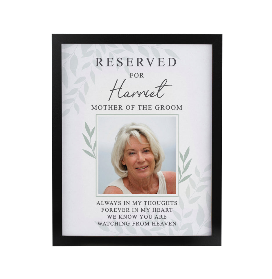 Personalised Reserved For Photo Upload Black Poster Frame