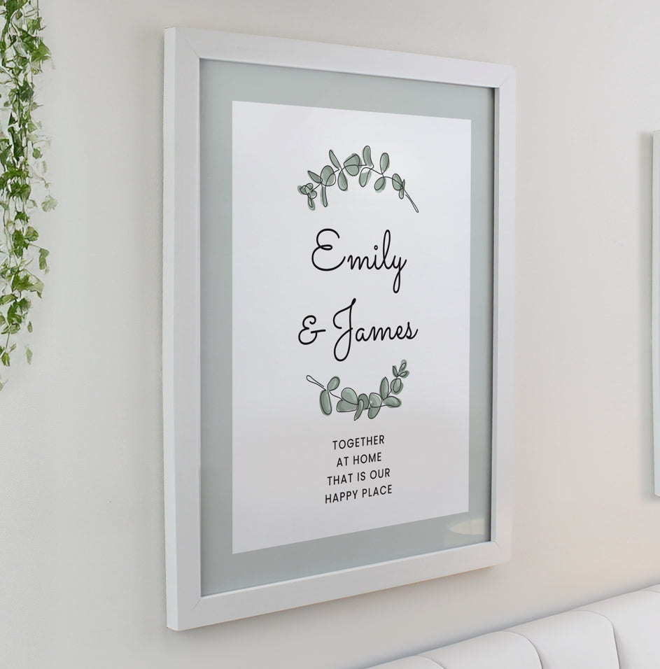 Personalised Botanical White Poster Frame