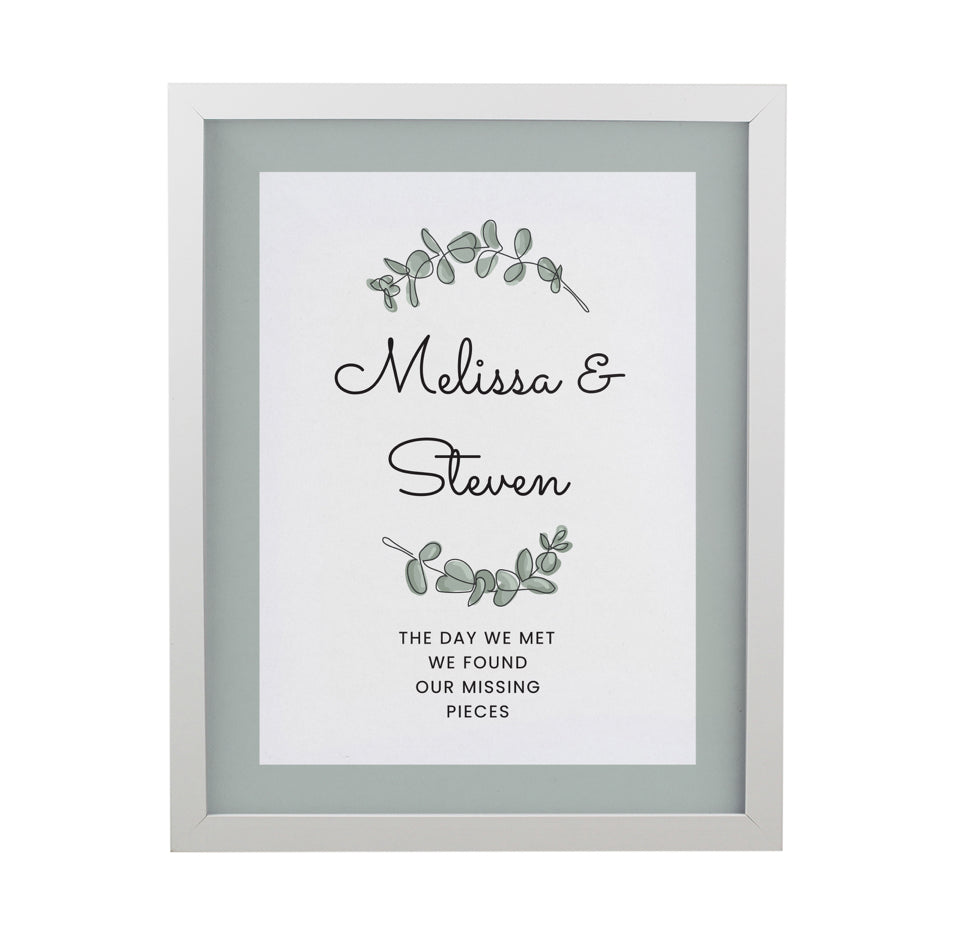 Personalised Botanical White Poster Frame